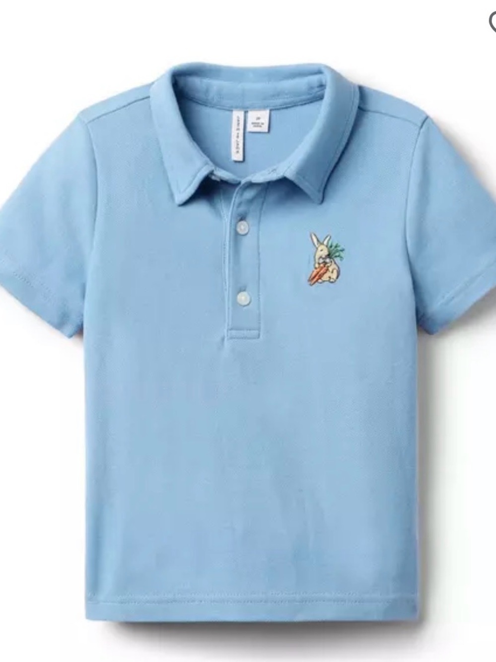 Janie and Jack Light Blue Polo with Bunny Embroidery